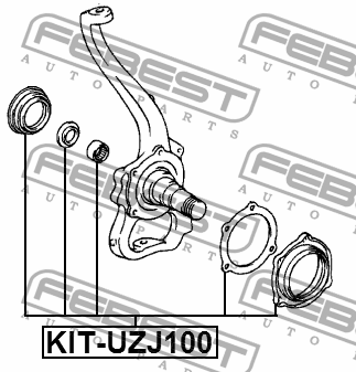 Ремкомплект поворотного кулака TOYOTA LAND CRUISER 100 (1998-2007) KIT-UZJ100 KIT-UZJ100 FEBEST
