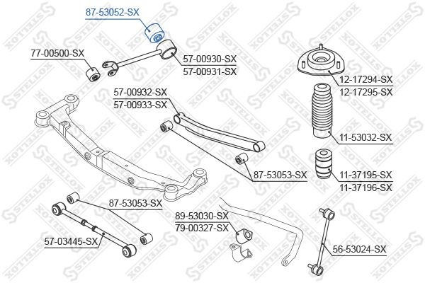 сайлентблок зад. продол. рычага!\ KIA Sportage aII &4WD 04> 87-53052-SX STELLOX