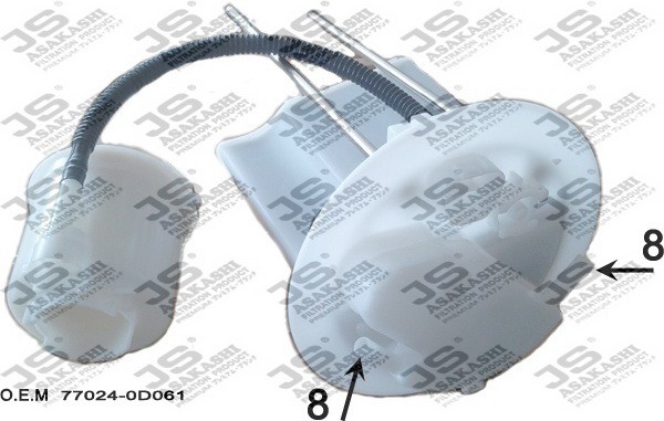 фильтр топливный!\ Toyota Belta 1.0/1.3L 1KR-FE/2SZ-FE #P92 05-12, Ractis 1.3/1. FS21004 JS ASAKASHI