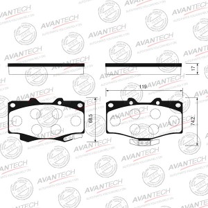 Колодки тормозные дисковые Avantech передние Заменён на арт. AV442 AV403 AVANTECH