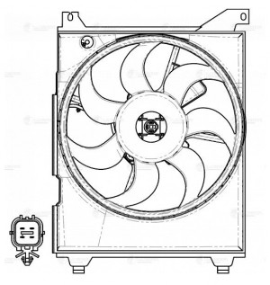 Э/вентилятор кондиц. для а/м Hyundai Sonata (EF)98-)с кожухом)4-х конт.) LFAC080 LFAC 0805 LUZAR