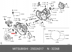 сальник дифференциала! 40x64x8/14.5\ Toyota Avensis 2.0D/2.2D 01> 2502A017 MITSUBISHI