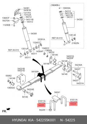 Стремянка HYUNDAI HD65,78 (10-) рессоры передней OE 542255K001 HYUNDAI KIA