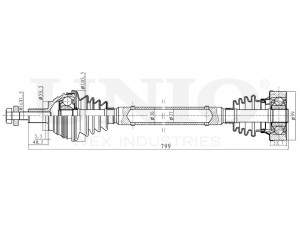 Привод в сборе передний правый CVJ-10041 UNIO