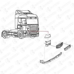 корпус фары !правый \Scania 4 series P/R SCR154 COVIND