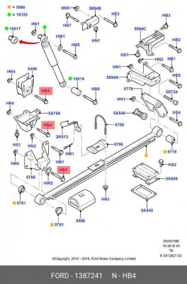 Болт FORD Transit (06-) рессоры задней OE 1 387 241 FORD