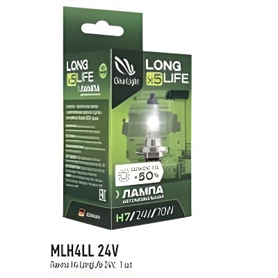 лампа! галоген H4 24V-75/70W LongLife (короб. 1шт.)\ MLH4LL 24V CLEAR LIGHT