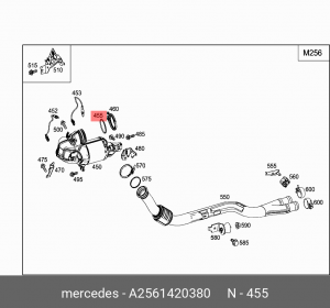 КОЛЬЦО ПРОСТАВОЧНОЕ ТРУБЫ ВЫХЛОПНОЙ MERCEDES A 256 142 03 80 MERCEDES BENZ