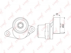 Натяжитель / приводной подходит для LADA Largus 1.6 12, RENAULT Logan I 1.4-1.6  PT-3270 LYNXAUTO