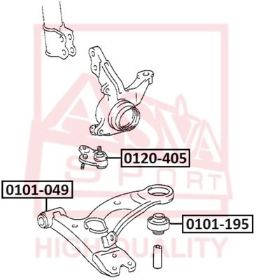САЙЛЕНБЛОК ПЕРЕДНЕГО НИЖНЕГО РЫЧАГА ПЕРЕДНИЙ ASVA 0101-049 0101-049 ASVA