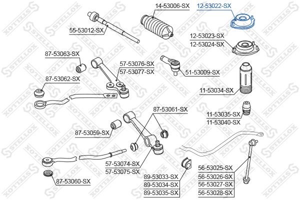 Опора амортизатора переднего 12-53022-SX STELLOX