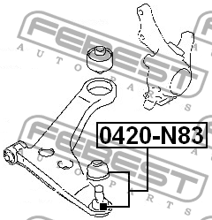 Опора шаровая MITSUBISHI CHARIOT/SPACE WAGON GRANDIS N84W/N94W 97-03 0420-N83 0420-N83 FEBEST