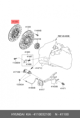 Диск сцепления KIA Cerato (09-) (2.0) (235мм) OE 4110032100 HYUNDAI KIA