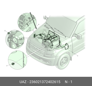 Жгут КМПСУД УАЗ-Профи с ГБО (UAZ) UAZ 236021372402615 UAZ UAZ