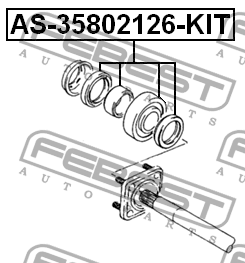 Подшипник задн полуоси комплект SUZUKI VITARA 89-98 AS-35802126-KIT AS-35802126-KIT FEBEST