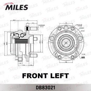 Ступица колеса передняя левая/правая с подшипником NISSAN TEANA J32/MURANO Z51 3 DB83021 MILES