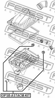 Втулка крепления корпуса возд фильтра (компл) OPEL ASTRA J 2010-2015 OPSB-ASTACM OPSB-ASTACM-KIT FEBEST