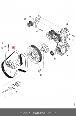 Поликлиновой ремень 1935423 SCANIA