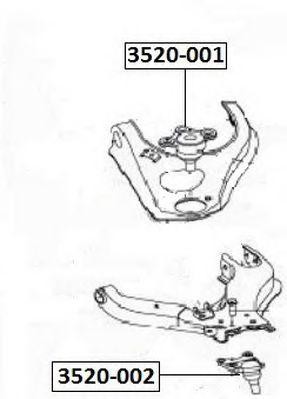 Опора шаровая 3520002 3520-002 ASVA
