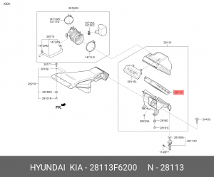Фильтр воздушный HYUNDAI Grandeur (17-) OE 28113F6200 HYUNDAI KIA