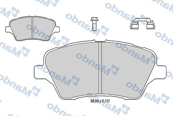 Колодки тормозные FORD Fiesta (12-) передние (4шт.) MANDO MBF015279 MANDO