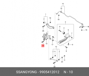 Болт SSANGYONG Actyon (10-) рычага заднего нижнего OE 9905412012 SSANG YONG