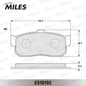 Колодки тормозные задние (Смесь CERAMIC серия PRO) NISSAN ALMERA 95-/MAXIMA 95-/ E510192 MILES