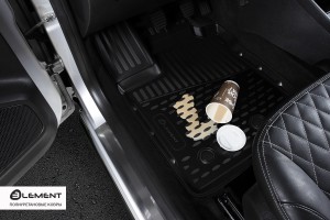 коврики в салон! 4 шт 3D полиуретан\ KIA Rio 17> ELEMENT3D2563210 ELEMENT