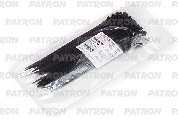 Комплект пластиковых хомутов 2.5 х 200 мм, 100 шт, нейлон, черные P25200B P25200B PATRON