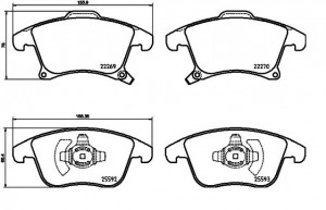 Колодки тормозные FORD Mondeo (15-) передние (4шт.) BREMBO P24173 BREMBO