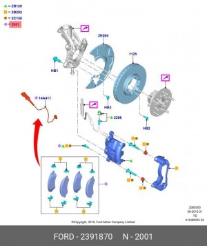 Колодки тормозные передние к-т 2391870 2391870 FORD