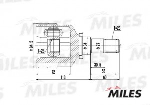 ШРУС внутренний TOYOTA ECHO/YARIS 1.5 99-06 (GSP 659023) GA10029 GA10029 MILES