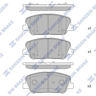 Колодки тормозные HYUNDAI I30 12-/GENESIS 08-/ KIA OPTIMA 11- пер. SP1403 SP1403 SANGSIN