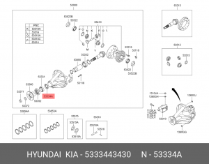 Уплотнительное кольцо диффиринциала 5333443430 HYUNDAI KIA