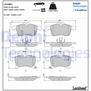 LP1861 колодки дисковые п.\ Opel Astra 1.2i-1.9DTi/Meriva 1.4-1.7DTi 03> LP1861 DELPHI