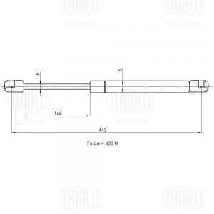 Упор газовый (амортизатор) Skoda Fabia I (99-) (крышки багажника) (GS 1806) GS1806 TRIALLI