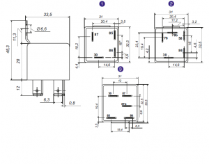 Реле электромагнитное 12V 4-х контактное 25А замыкающее с кронштейном АВАР 732.3747 AVAR