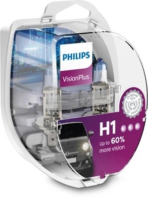 Лампа 12V H1 55W P14.5s +60% бокс (2шт.) VisionPlus PHILIPS 12258VPS2 PHILIPS