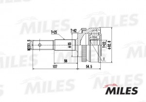 ШРУС наружный NISSAN ALMERA N15/SUNNY 1.4-2.0D 90-00 (с ABS) (GKN 301989) GA2029 GA20291 MILES