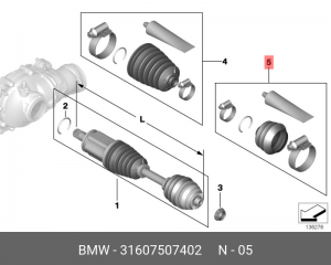 Пыльник ШРУСа BMW 3 (E46),X5 (E53) наружного комплект OE 31 60 7 507 402 BMW