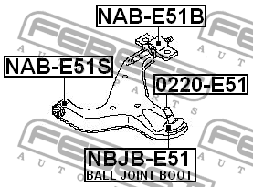 Опора шаровая NISSAN ELGRAND E51 2002-2010 0220-E51 0220-E51 FEBEST