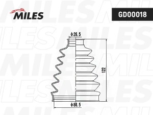 Пыльник ШРУСа наружный RENAULT DUSTER/FLUENCE/MEGANE III 1.4TCE-2.0 07- GD00018 GD00018 MILES