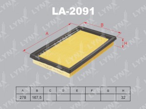 фильтр воздушный!\ Suzuki SX4 1.5/1.6 06> LA-2091 LYNXAUTO