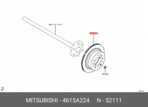 Диск тормозной MITSUBISHI Pajero Sport (15-) задний (1шт.) OE 4615A224 MITSUBISHI