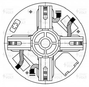 Узел щеточный стартера для а/м Scania P/G/R/T (04-) с дв. DC13.10/DС13.05 24В (V VBS 0705 START VOLT