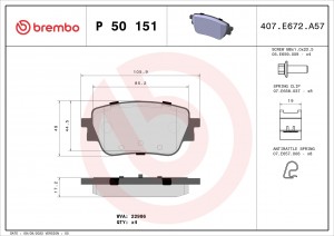 Колодки тормозные дисковые P50151 P50151 BREMBO