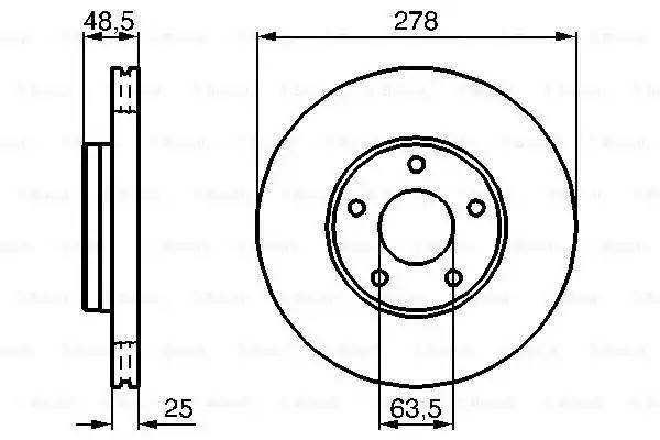 Диск тормозной передний FORD FOCUS III 0986479173 0 986 479 173 BOSCH