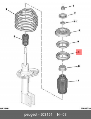 опора амортизатора переднего!\ Citroen C4, Peugeot 307 1.1-2.0/1.4HDi-2.0HDi 00> 5031 51 CITROEN PEUGEOT