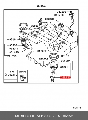ФИЛЬТР ТОПЛИВНЫЙ В БАКЕ MB129895 MB129895 MITSUBISHI