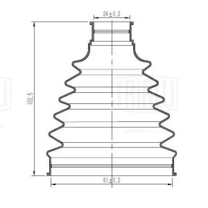 Пыльник ШРУСа Toyota Highlander (08-) 3.5i (наруж.компл:хомуты/смазка) (CR) (FG  FG1904 TRIALLI